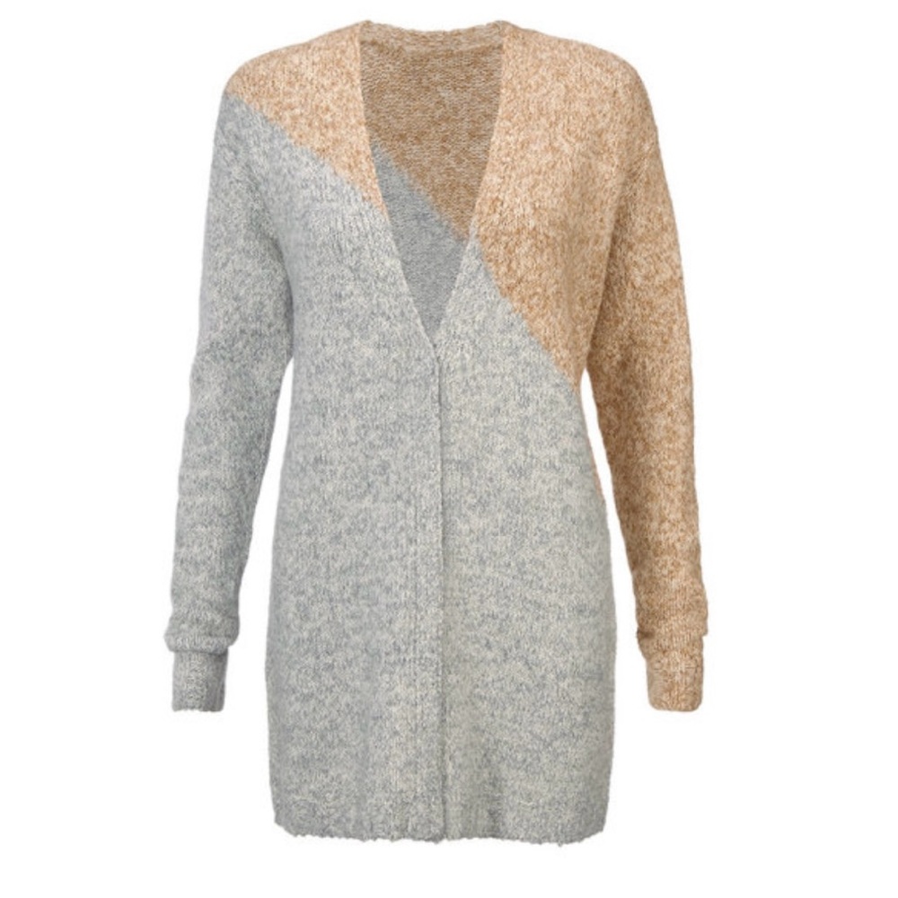 Cabi Tilt Women's Sweater - Gray and Tan